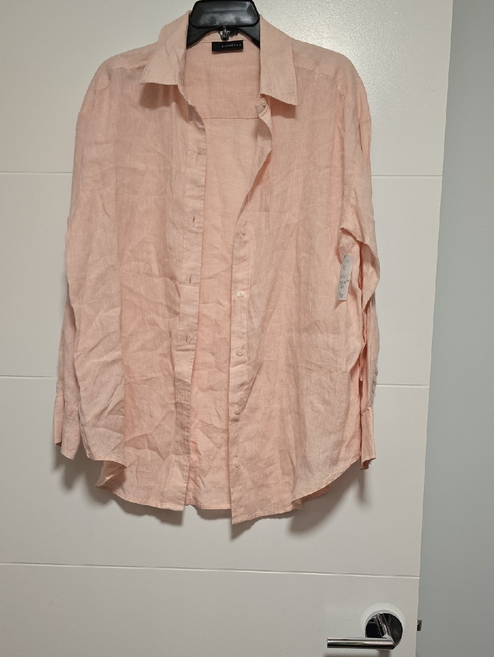 Rafaella Pale Pink Button-Down Linen Shirt